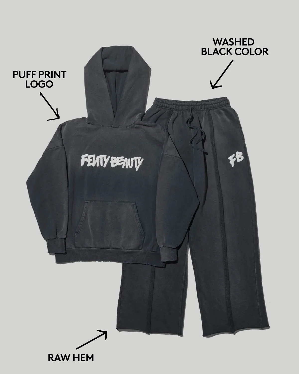 Fenty Beauty Oversized Unisex Hoodie and Sweatpant Set - Image 4